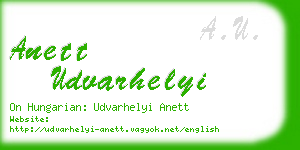 anett udvarhelyi business card